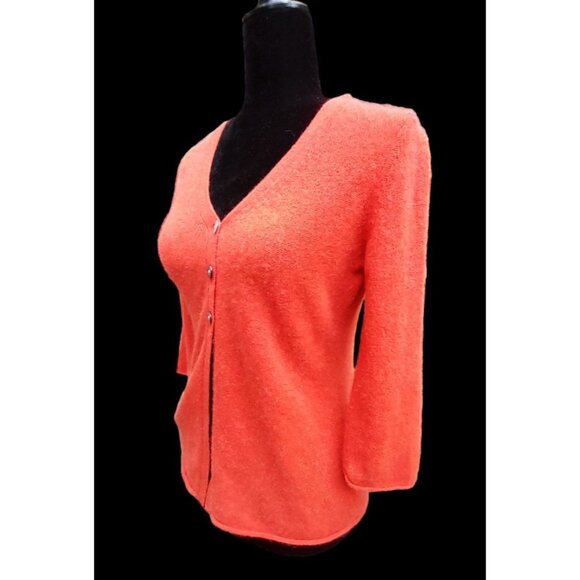 Womens Pure Cashmere Quiet Luxury Fall Feminine Soft Size Small Cardigan - Picture 2 of 7